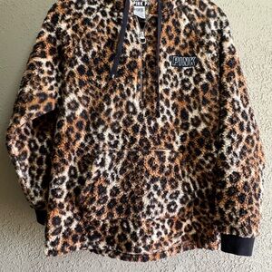 PINK Victoria's Secret Leopard Print Fleece Hoodie